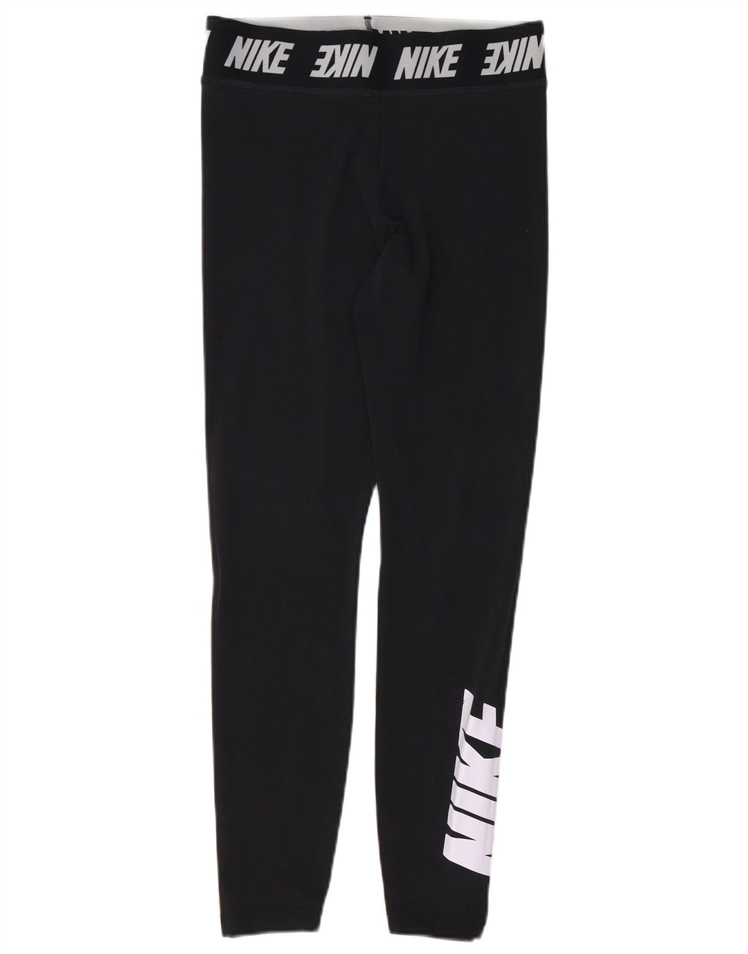 NIKE Leggings graphiques pour femmes UK 14 coton noir moyen