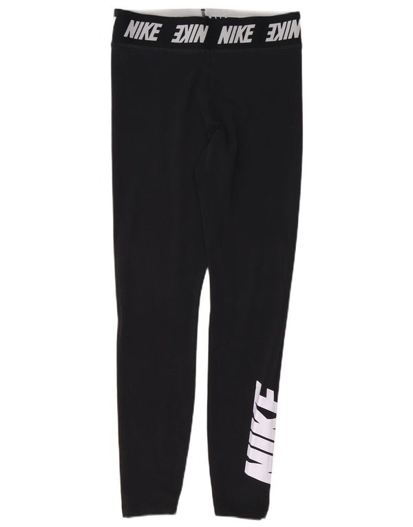 NIKE Leggings graphiques pour femmes UK 14 coton noir moyen