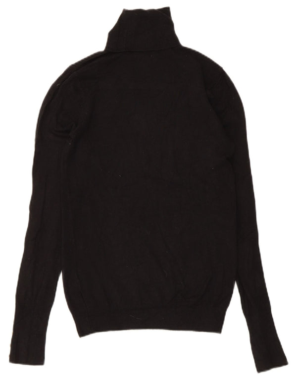 Zara Pull col roulé pour femme UK 8 Small Viscose Noir