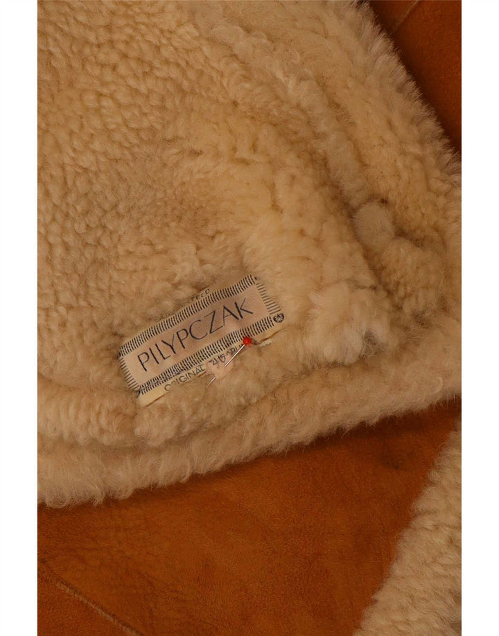 veste en peau de mouton surdimensionnée à capuche femme vintage EU 40 Brun moyen