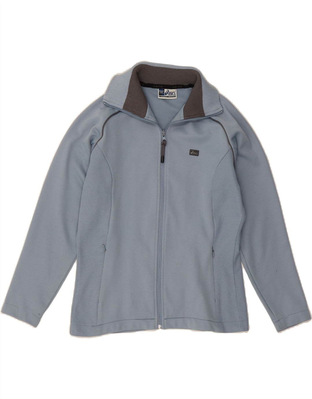 ASICS Womens Tracksuit Top Jacket UK 12 Medium Blue Polyester Vintage Asics and Second-Hand Asics from Messina Hembry 