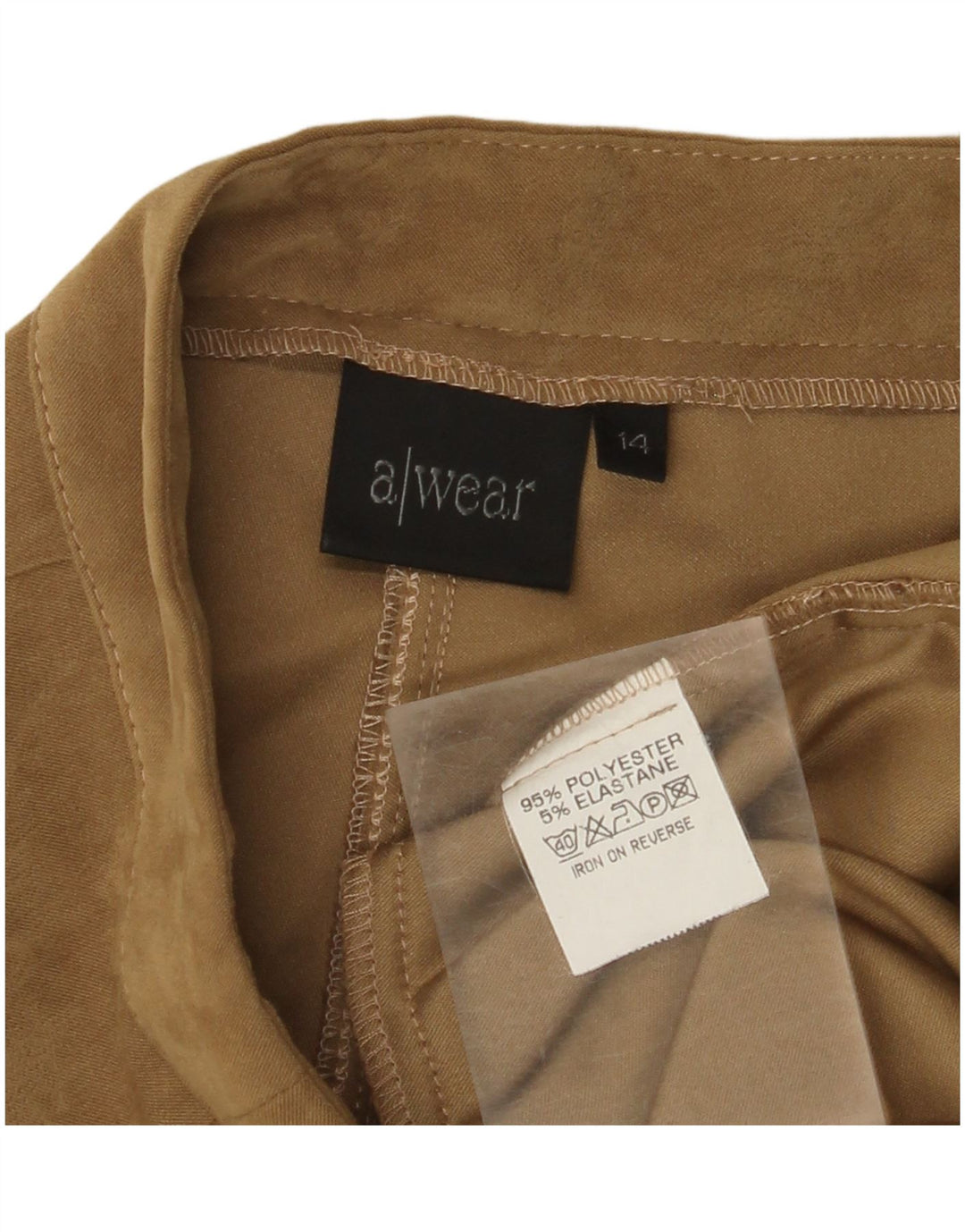 A WEAR Pantalon décontracté bootcut pour femme UK 14 Medium W30 L32 Beige Polyester