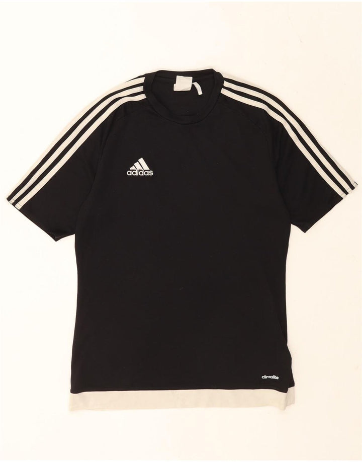 ADIDAS T-shirt Climalite pour hommes, petit, noir, polyester color block