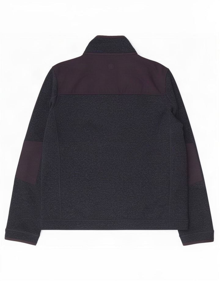Fat Face Sweat-shirt à col zippé pour homme en polyester moucheté bleu marine Taille L
