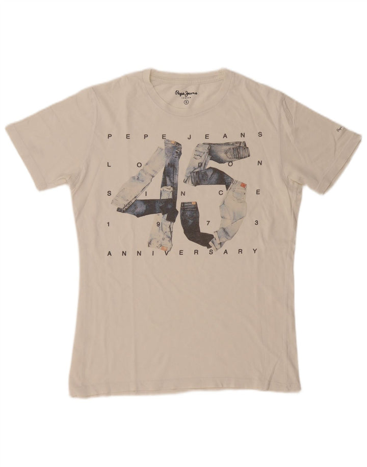 PEPE Jeans T-Shirt Graphique Homme Petit Blanc Cassé