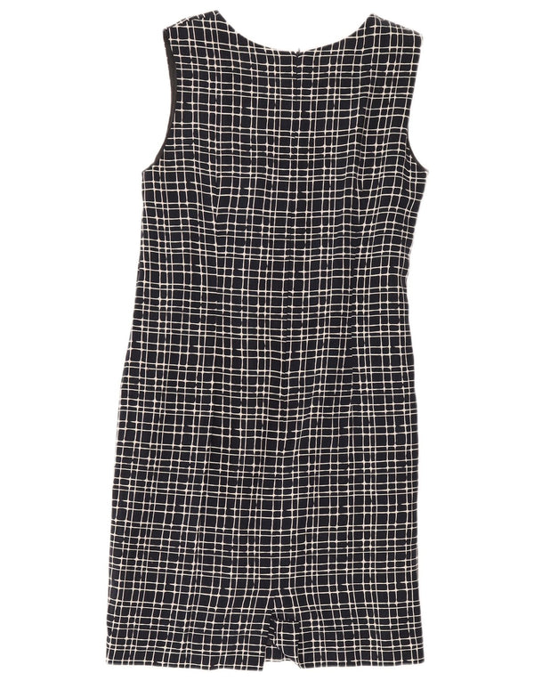 Libra Robe fourreau sans manches pour femme UK 44 en coton à carreaux bleu marine moyen