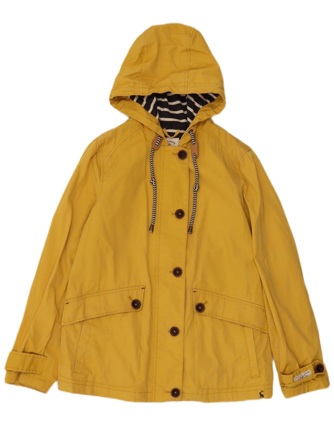 JOULES Veste de pluie à capuche pour femme UK 8 Small Jaune Coton