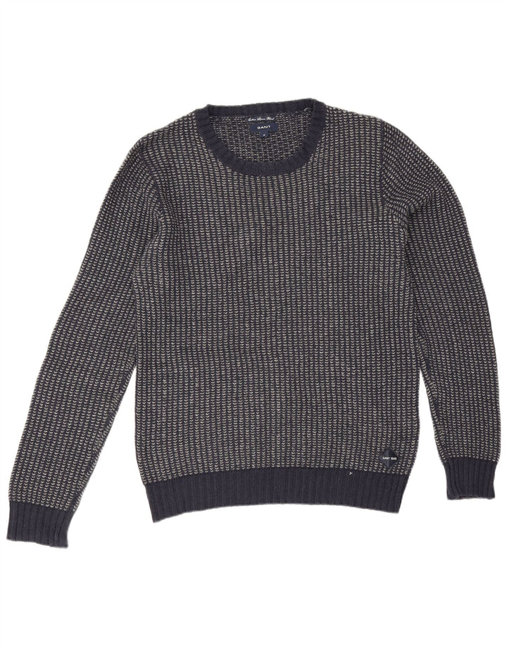 Gant Pull col rond homme en coton rayé bleu marine moyen