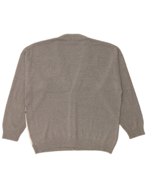 JAC Cardigan Homme Pull IT 52 Grand Gris Colorblock Coton