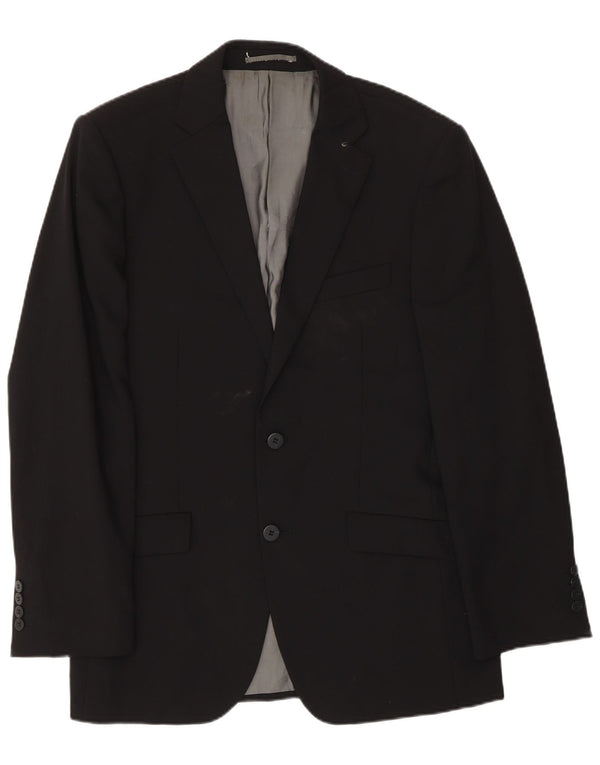 Pierre Cardin Veste Blazer 2 Boutons Homme UK 38 Laine Noir Moyen