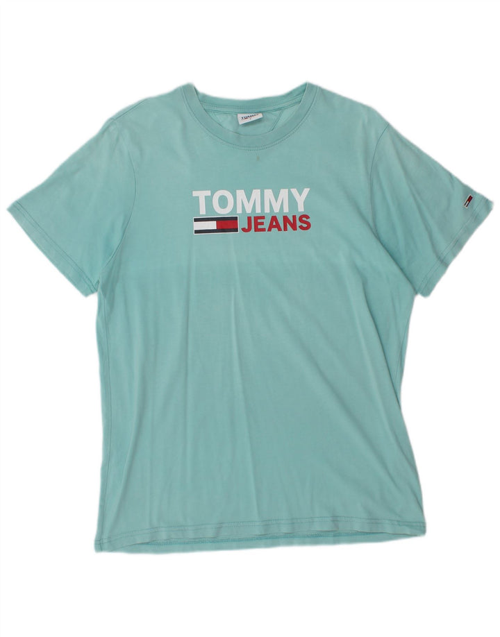 Tommy Hilfiger T-Shirt Graphique Homme Petit Bleu Coton