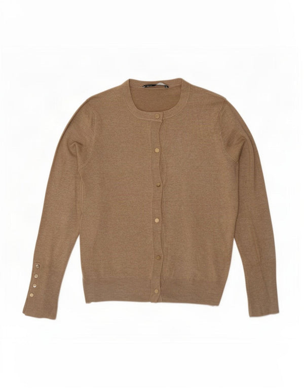 Zara Cardigan Femme Pull UK 10 Petit Beige
