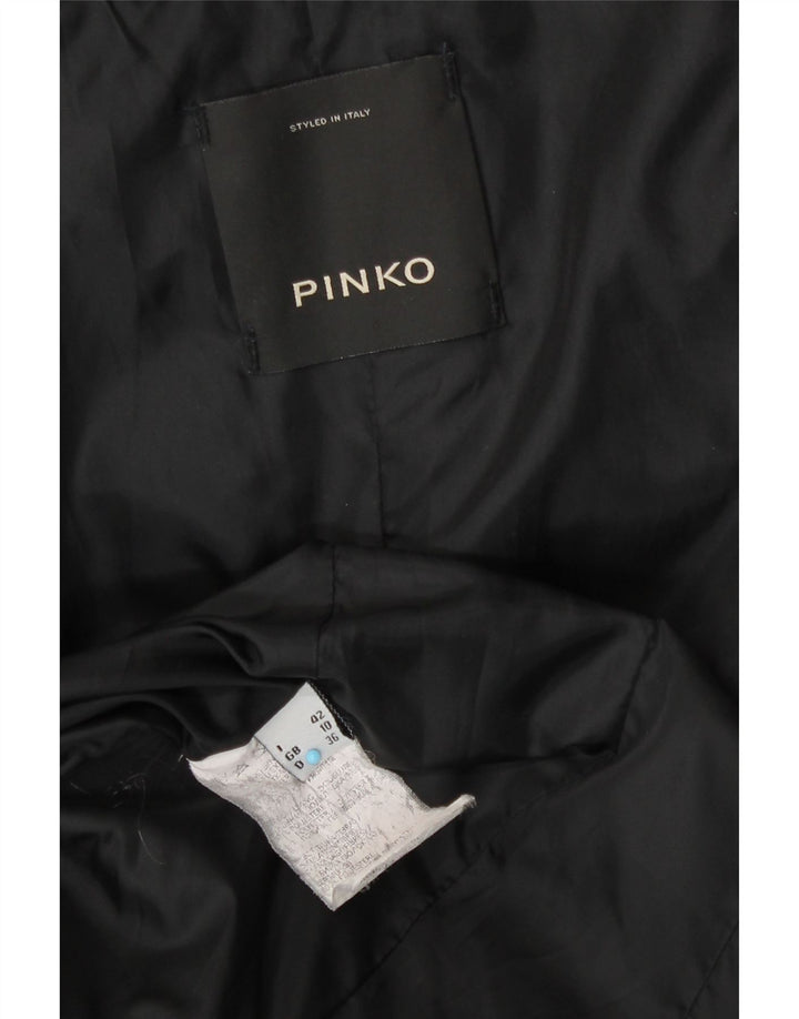 Pinko Veste matelassée à capuche pour femme UK 10 Small Noir Polyester