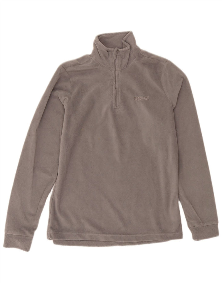Brugi Pull polaire à col zippé pour femme UK 14 Gris moyen Polyester