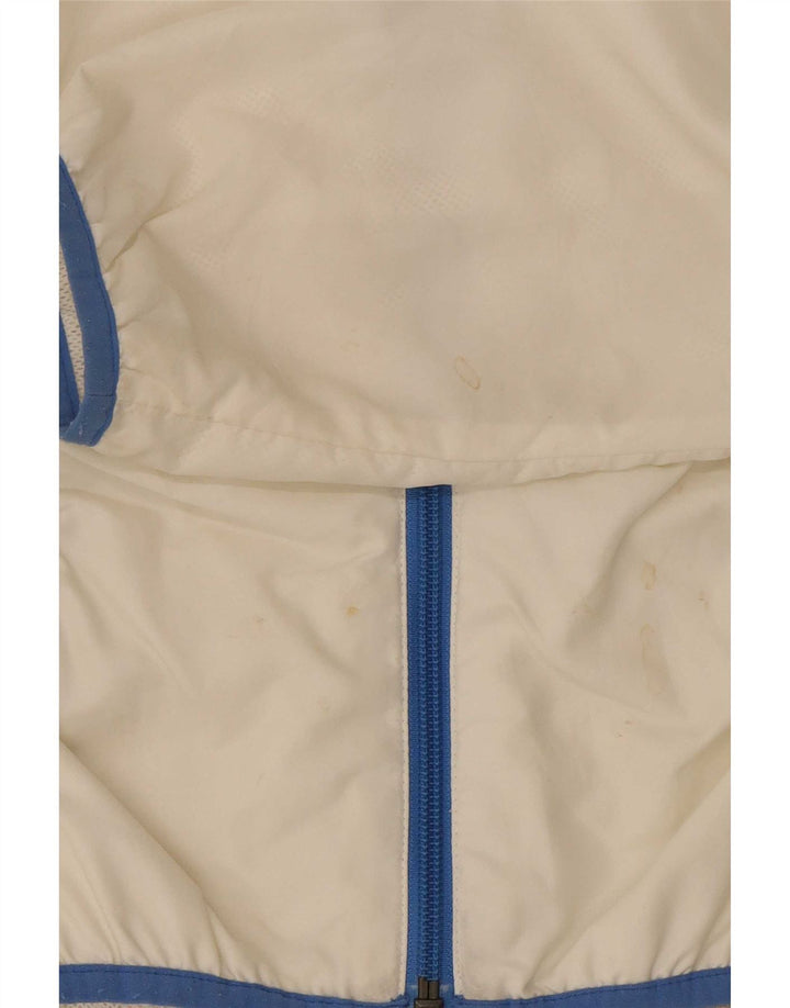 Puma Veste de pluie à capuche pour femme UK 14 Large Blanc Nylon