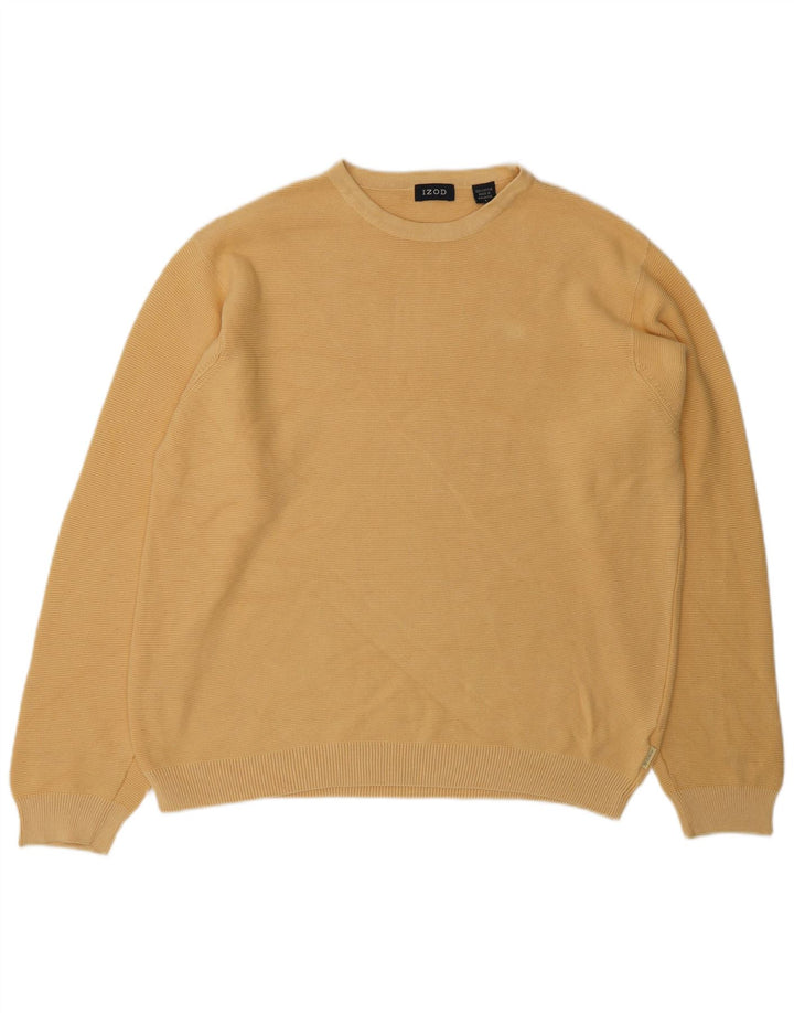 IZOD Pull col rond homme grand jaune coton