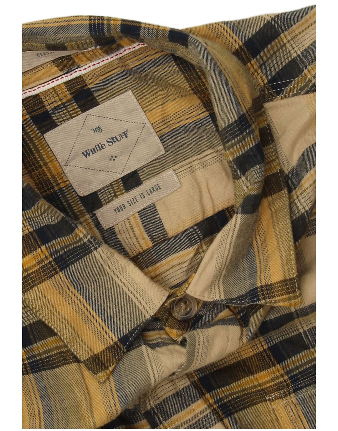 Chemise White Stuff Homme Flannel Large Carreaux Jaunes Coton