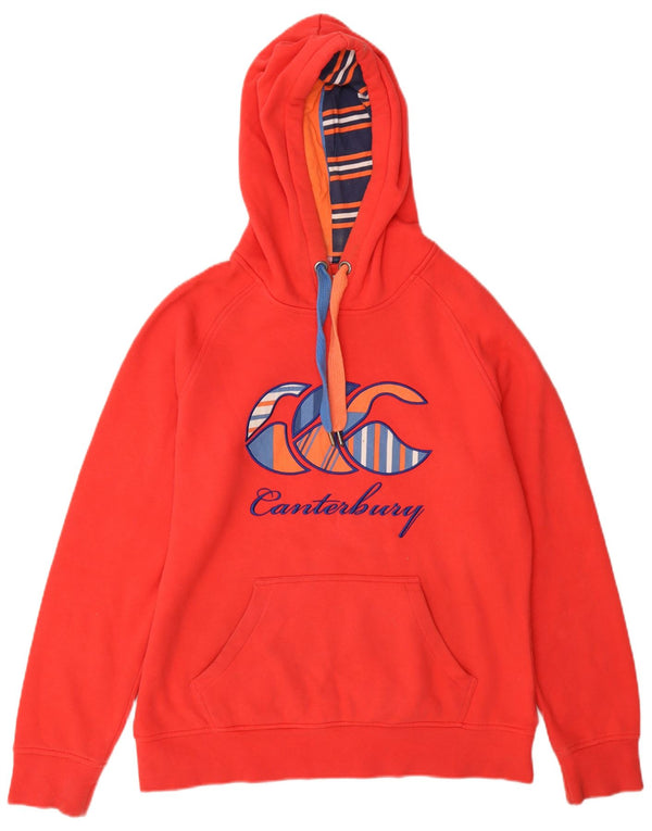 Canterbury Pull à capuche Uglies Graphic pour femme UK 44 en coton rouge moyen