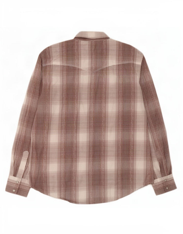 Wrangler Chemise Homme XL Marron Carreaux Coton