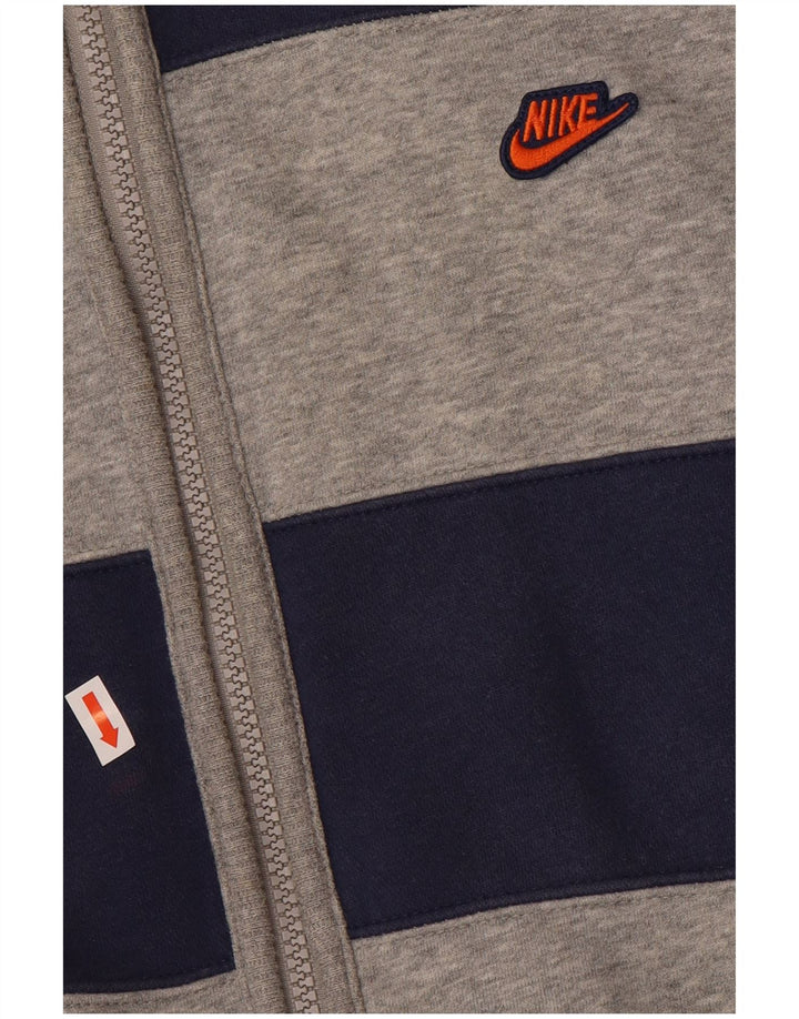 NIKE Pull à capuche zippé graphique pour homme UK 36/38 Petit bleu marine rayé