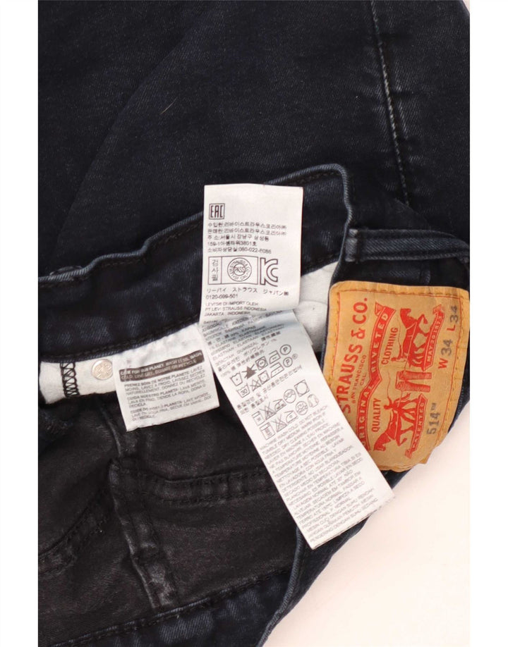 Levi's Jean Droit 514 Homme W34 L34 Bleu Marine Coton