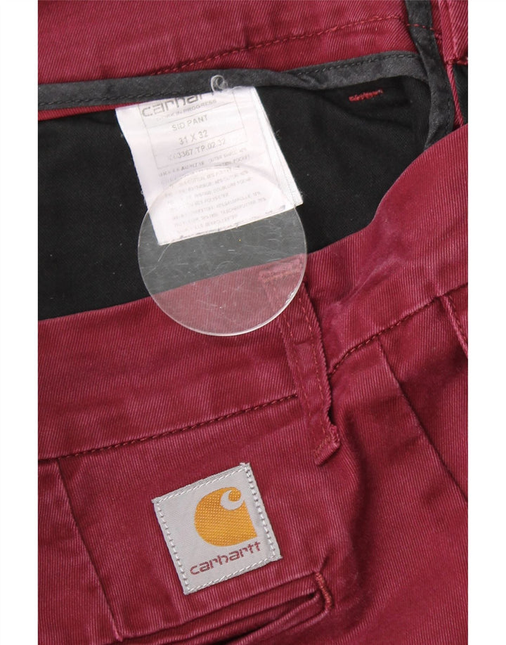 CARHARTT Pantalon Chino Slim Femme W31 L30 Coton Bordeaux