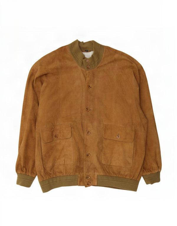 Barisal Blouson Bomber En Daim Homme IT 58 4XL Cuir Beige