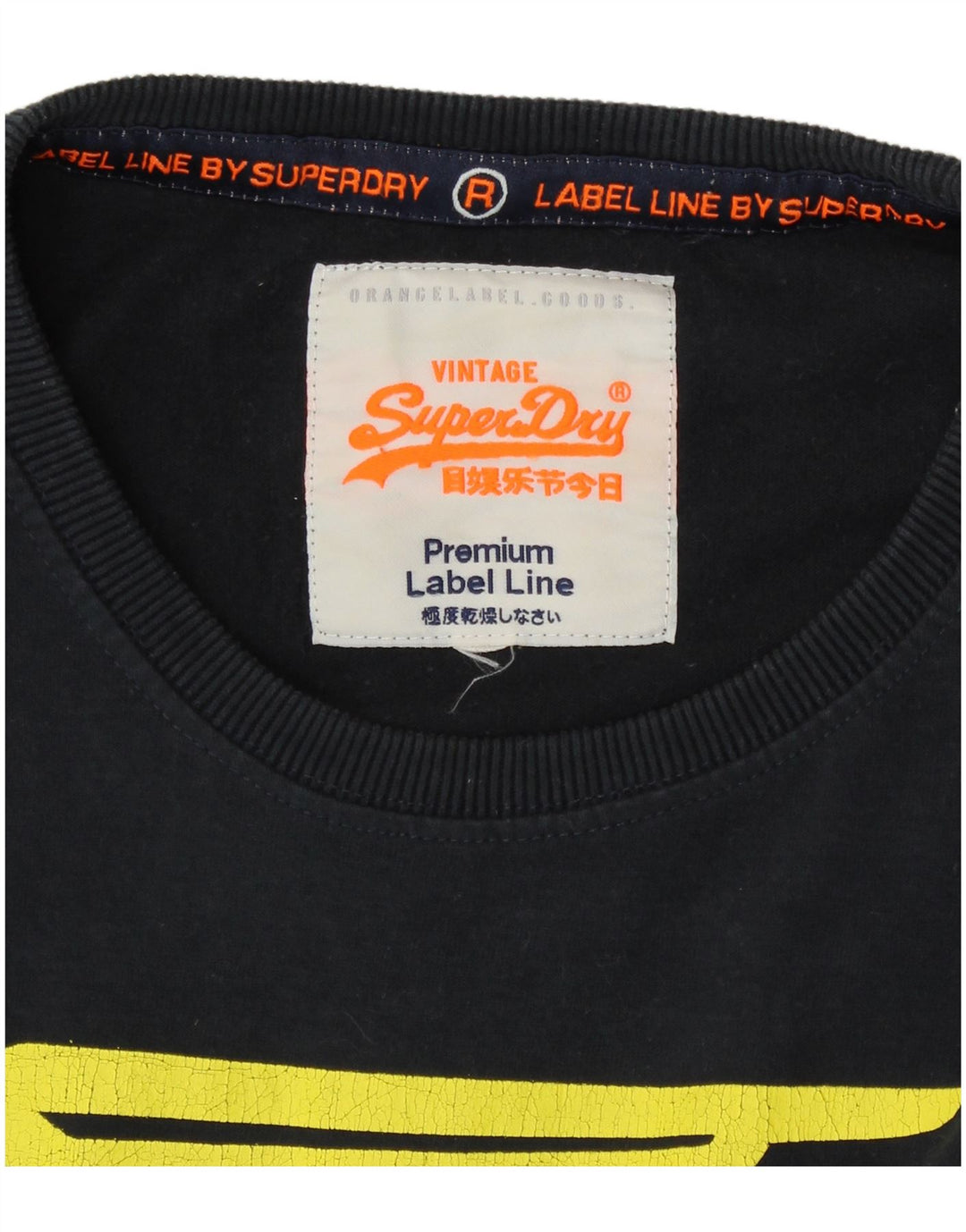 SUPERDRY T-Shirt Graphique Homme Bleu Marine Moyen Coton