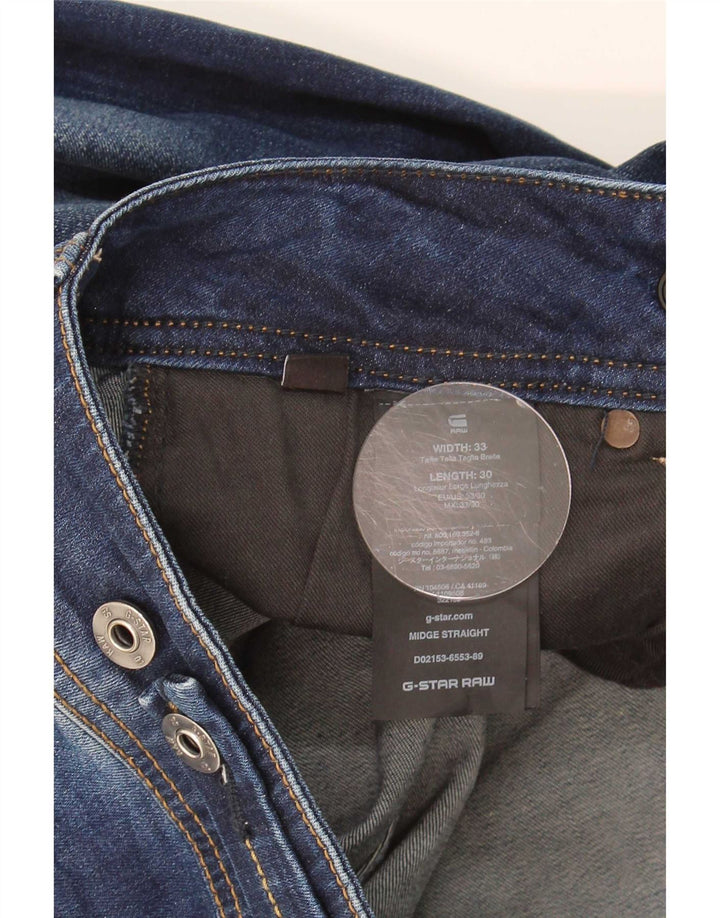 G-Star Femme Midge Slim Jeans W33 L30 Bleu Marine Coton