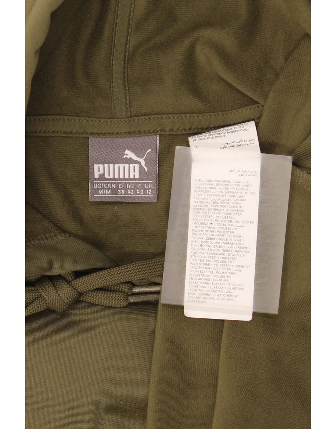 Puma Pull à capuche graphique pour femme UK 14 Kaki moyen Polyester