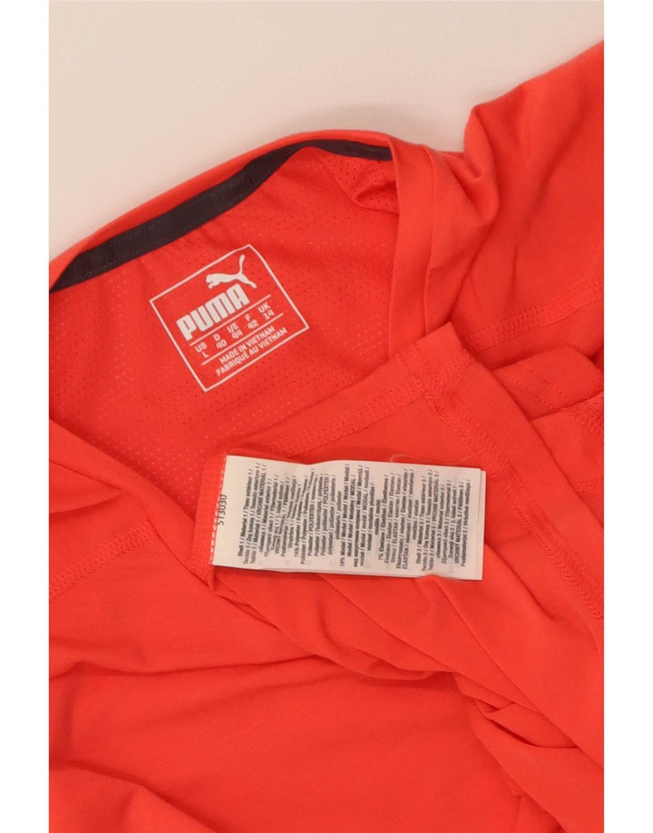 Puma T-Shirt Femme Top UK 14 Large Rouge Polyester