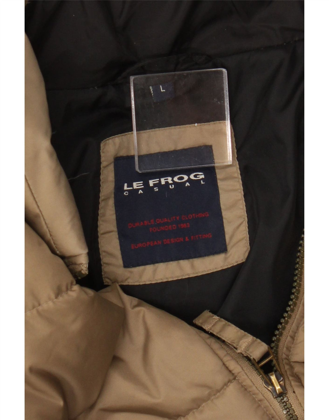 Le Frog Veste matelassée pour homme UK 40 Large Beige Polyamide