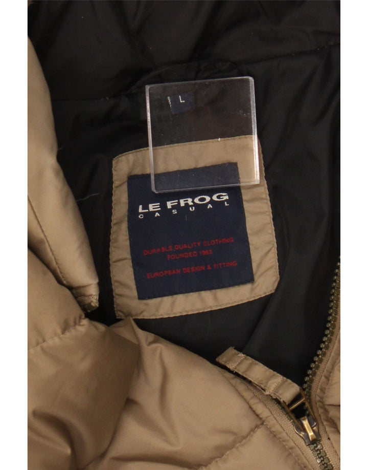 Le Frog Veste matelassée pour homme UK 40 Large Beige Polyamide