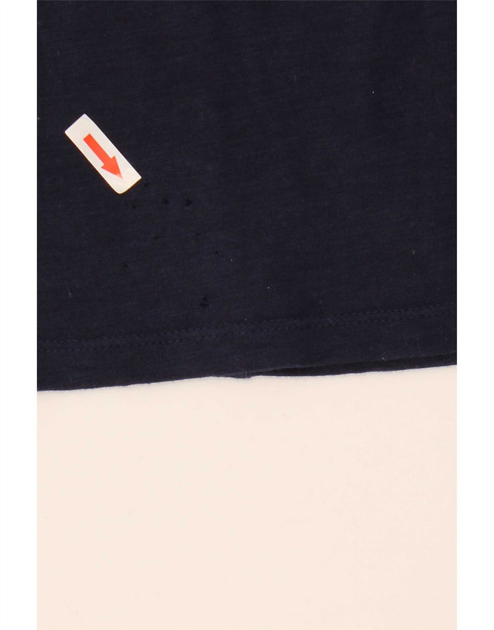 Gap T-Shirt Femme Top UK 12 Bleu Marine Moyen Coton