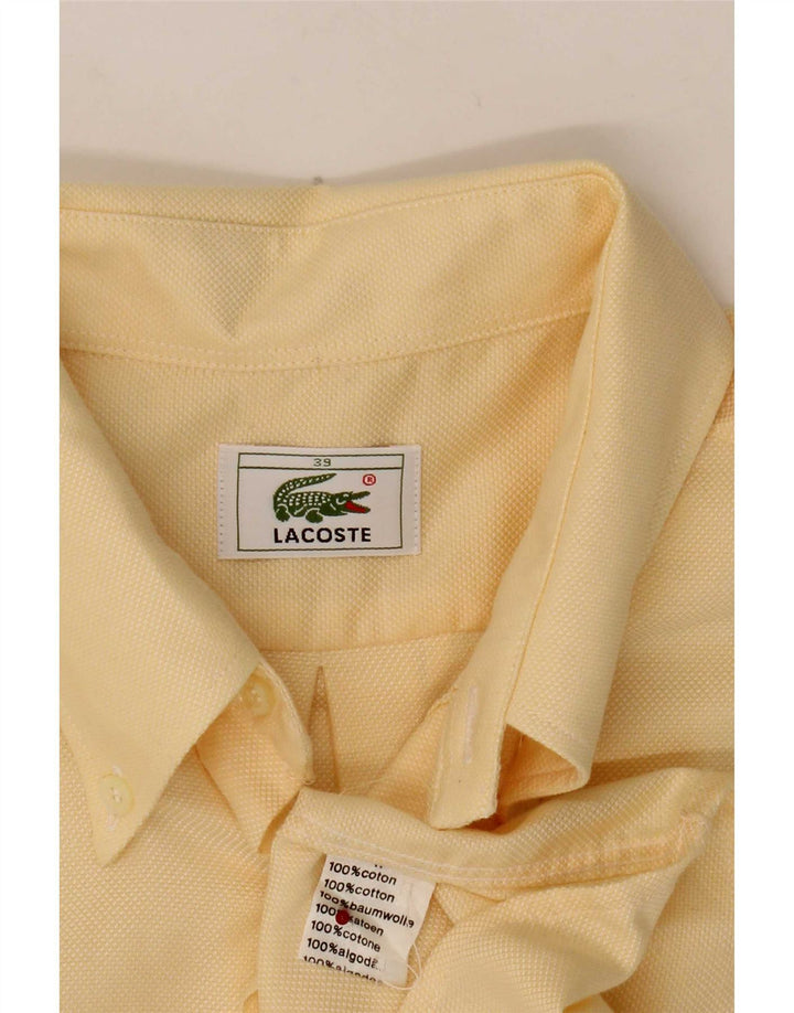Lacoste Chemise Homme Taille 39 Coton Jaune Moyen
