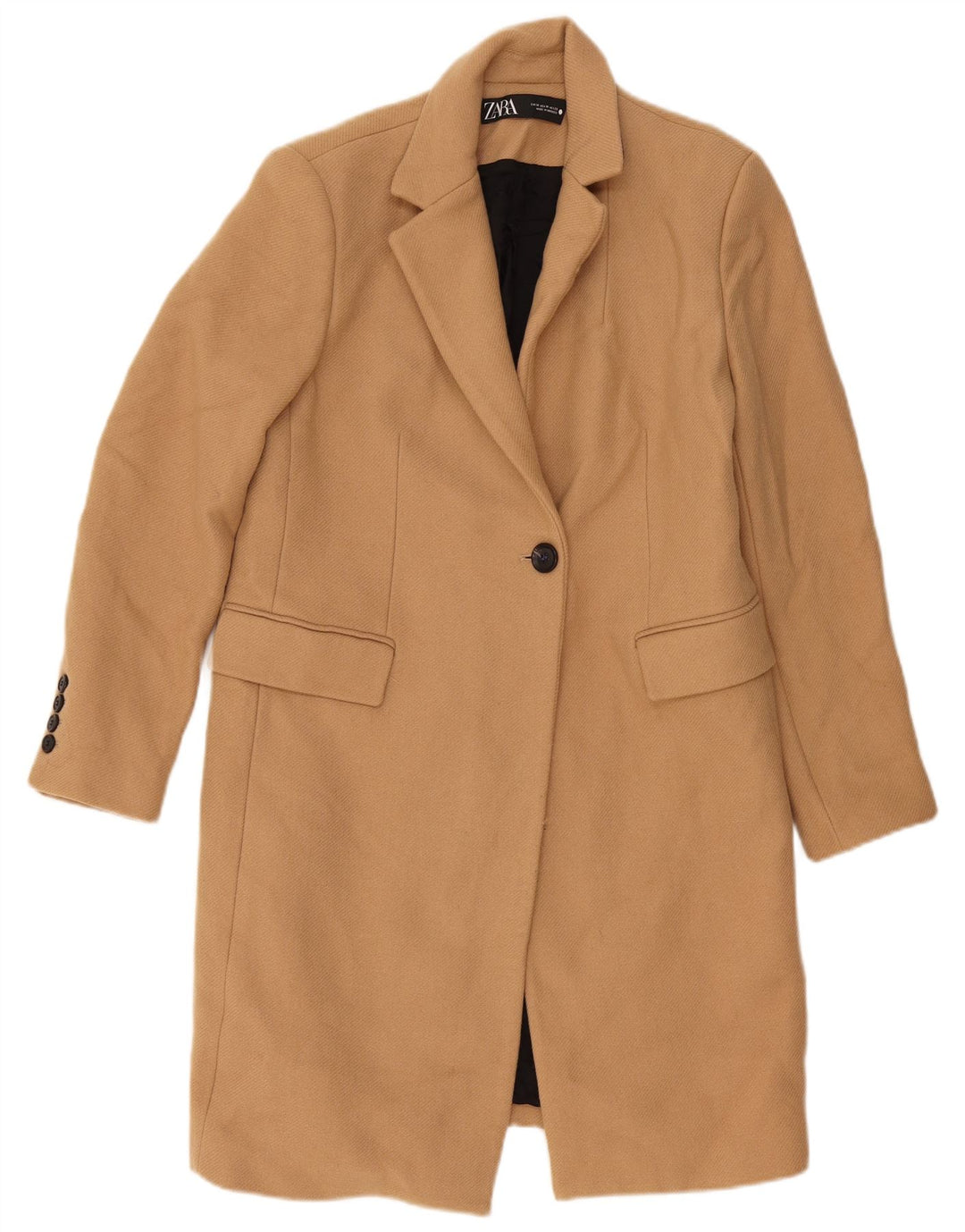 Zara Femme Pardessus UK 12 Laine Beige Moyen