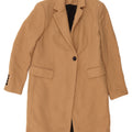 Zara Femme Pardessus UK 12 Laine Beige Moyen