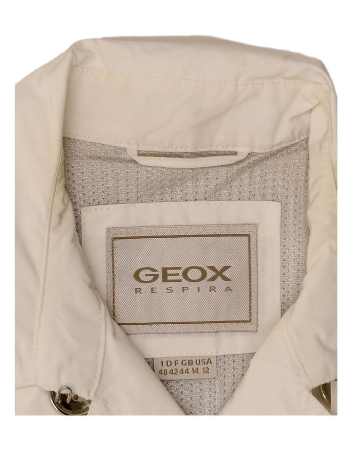 Geox Respira Caban Femme UK 14 Large Blanc Polyester