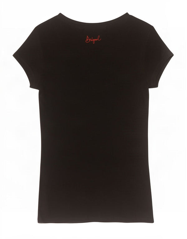 Desigual Tunique asymétrique pour femme UK 44 Large Noir Floral