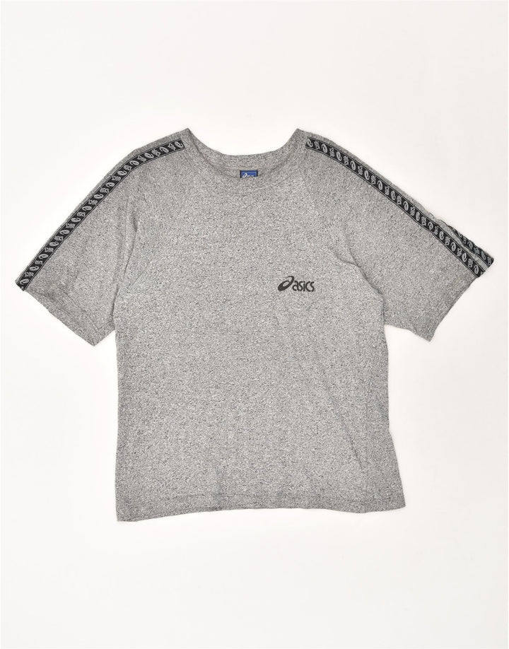 ASICS Womens T-Shirt Top XL Grey Flecked Cotton Vintage Asics and Second-Hand Asics from Messina Hembry 