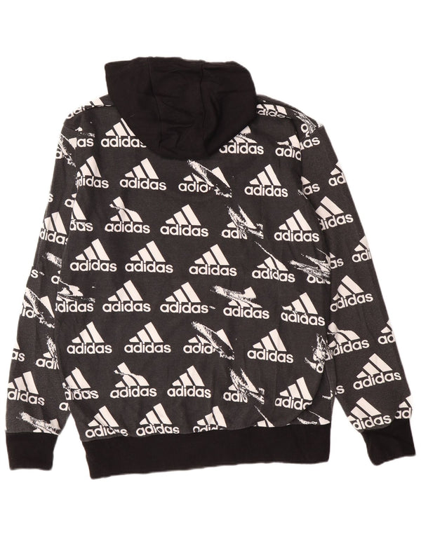 Adidas Pull à capuche graphique pour homme en coton color block Gris Taille L