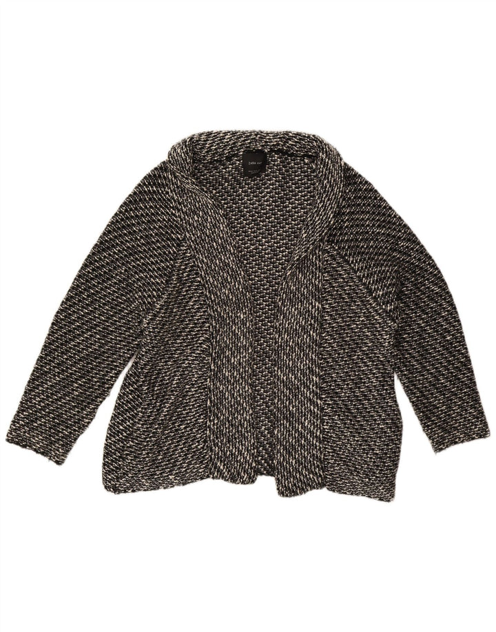 Zara Cardigan surdimensionné pour femme UK 14 Gris moyen moucheté