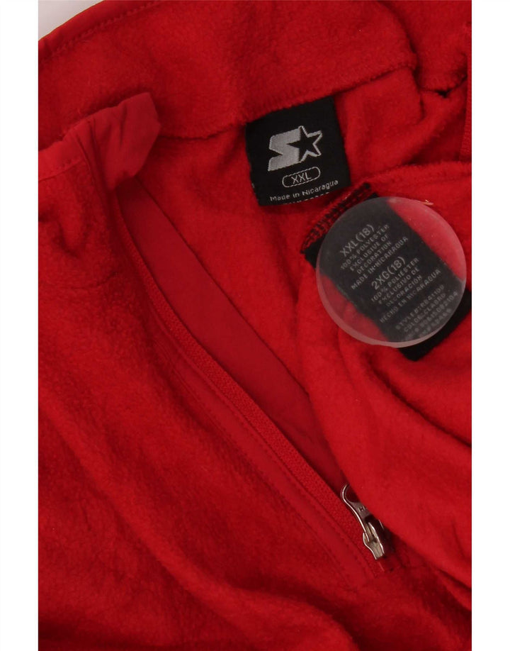 Starter Pull polaire à col zippé pour femme UK 20 2XL Rouge Polyester