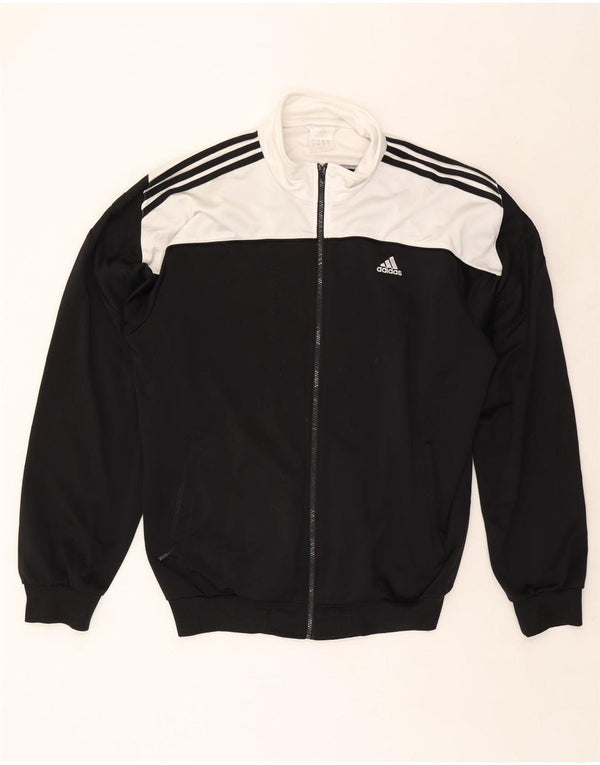 Adidas Veste de survêtement pour homme UK 48/50 XL Noir Colorblock Polyester