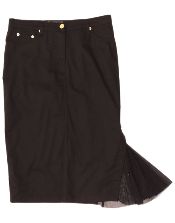 Roccobarocco Jupe Sirène Femme IT 42 Medium W28 Coton Noir