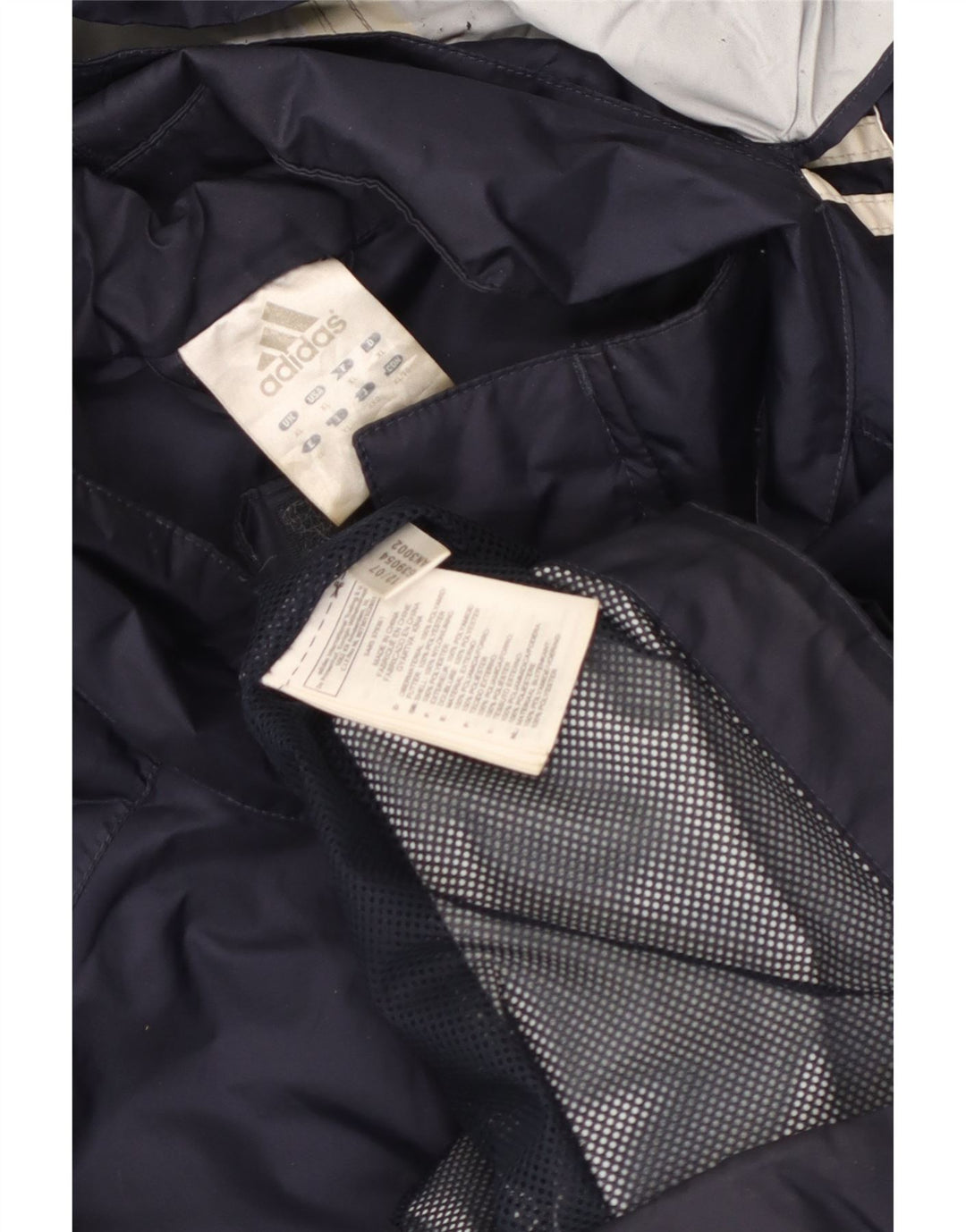 Adidas Veste coupe-vent à capuche pour homme UK 42 XL Bleu marine Polyester