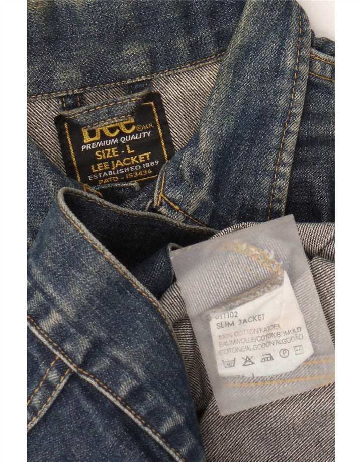 Lee Veste en jean pour femme UK 14 Large Bleu Coton