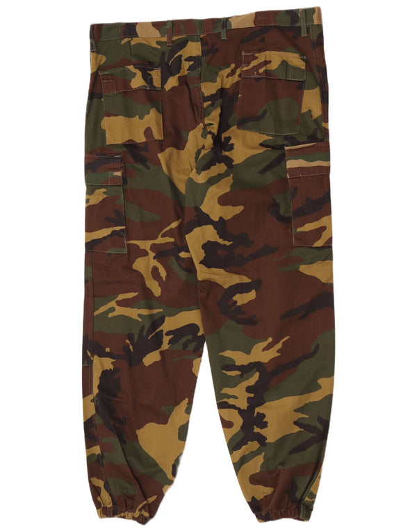 vintage Mens Joggers Cargo Pantalon EU 54 2XL W40 L30 Kaki Camouflage Army