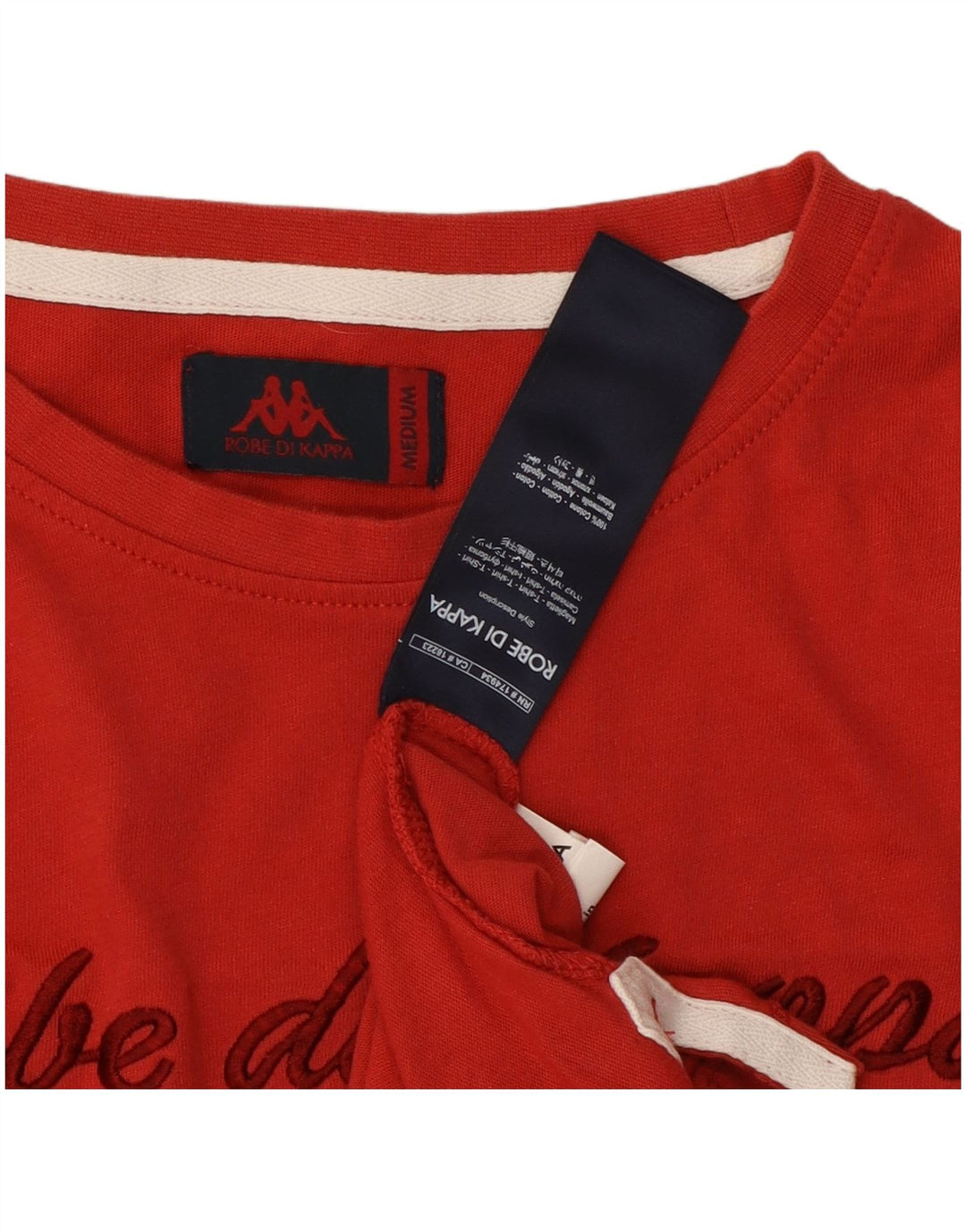 KAPPA T-Shirt Graphique Femme UK 12 Coton Rouge Moyen