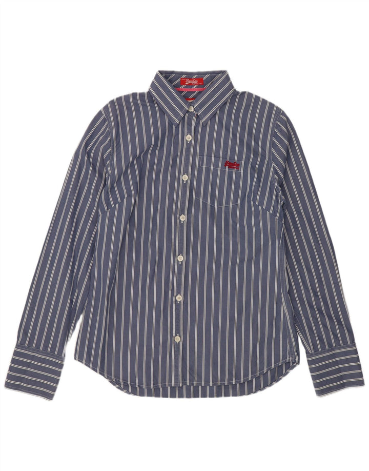 Superdry Chemise Classique En Coton Rayé Bleu Large Femme